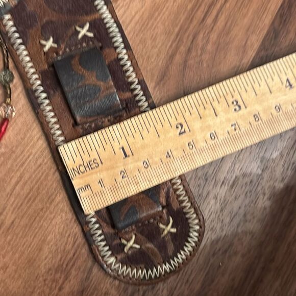 Streets Ahead Brown Leather Belt with Beaded Fringe - S main image 6